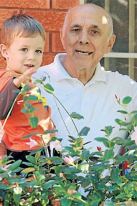 On a roll ... Ron and Dot Aquilina with two-year-old grandson Zac.