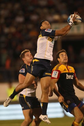 Christian Lealiifano of the Brumbies in action during the round four Super Rugby match between the Chiefs and the Brumbies at Bay Park Stadium on Friday. Brumbies star Pat McCabe says the club's back line needs to step up and take pressure off the forwards.