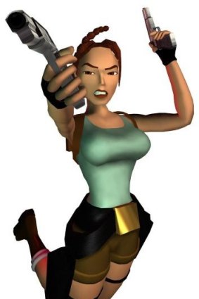 Gravity defying: Lara Croft has been described as the video game industry's first sex symbol.