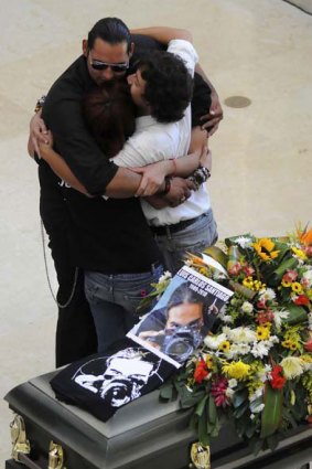Murdered Mexican photographer Luis Carlos Santiago, 21, is farewelled.