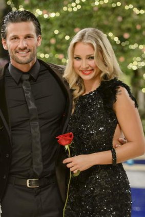 The Bachelor Tim Robards with his final rose Anna.