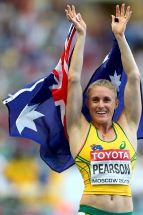 Sally Pearson after she won silver on Saturday.