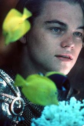 On film: Leonardo DiCaprio in <em>Romeo + Juliet</em>.