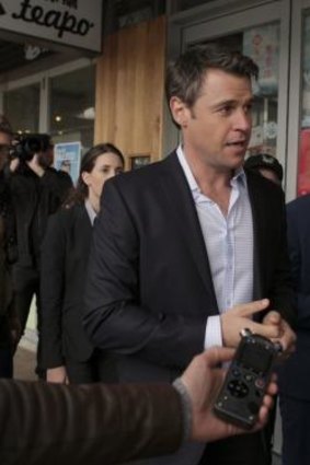 Rodger Corser as David McLeod on the campaign trail in <i>Party Tricks</i>.