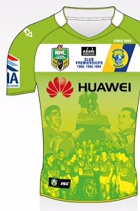 Canberra Raiders heritage jersey commemorating the club's first premiership.