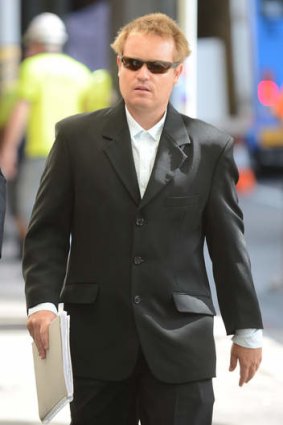 Luke Mewing arrives at the Police Integrity Commission in Sydney.