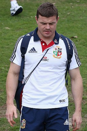 Brian O'Driscoll, looks dejected after being dropped by the Lions for the third and final test against the Wallabies.