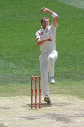 Delivering the goods: Peter Siddle during the thrid Test at the MCG.