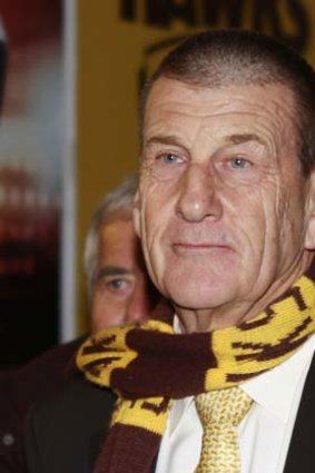 Jeff Kennett in the Hawthorn rooms after the grand final.
