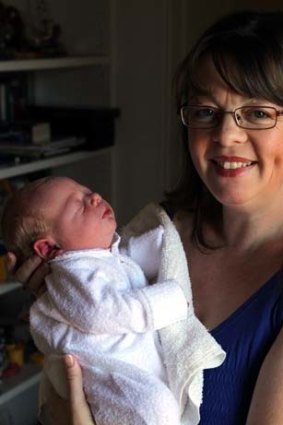 Empowered ... Clare Colman with Daniel, baby number five.