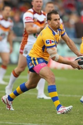 Running on injured: Josh Reynolds in action during last week's City v Country clash in Dubbo.