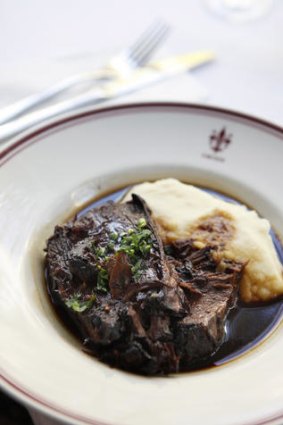 Braised beef in red-wine on mash from Grossi Cellar Bar.