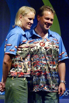 Classic ... the Mambo-designed Australian 2000 Olympic team uniform in the closing ceremony.