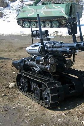 A file image of Metal Storm's 40mm mounted prototype with an electronic firing mechanism which enables it to fire up to a million rounds a minute.