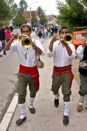 Trumpet playing at Guca, Dragacevo style.