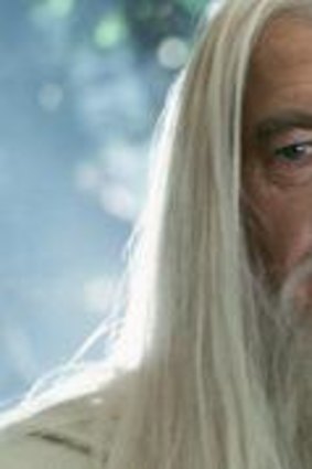 Ian McKellen as Gandalf.