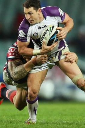 Focusing on victory: Melbourne No.1 Billy Slater.