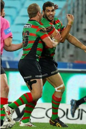 A real handful &#8230; Rabbitohs centre Greg Inglis has been in fine form leading up to today's match against the Raiders at Canberra Stadium.