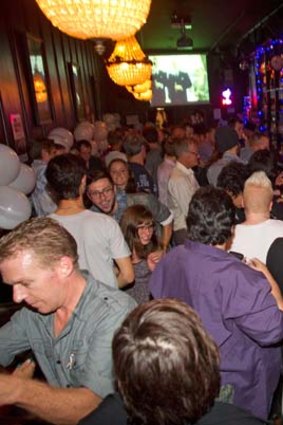 NZ celebrates: Gay-rights supporters pack the S&M bar in Wellington.