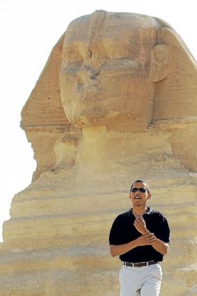 Barack Obama takes a tour of the Great Pyramids of Giza in 2009.