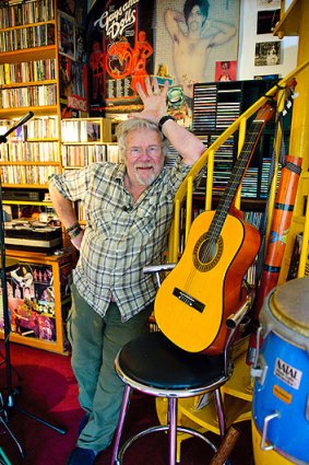 Bill Oddie in his music room.