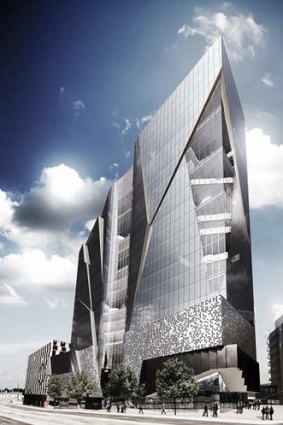 An artist's impression of the building planned for 1000 La Trobe Streetn at Digital Harbour.
