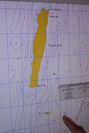 The position of the harpoon ship Yushin Maru No.3 inside Australia's 12-mile territorial limit around Macquarie Island.