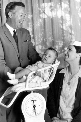 Arthur Gietzelt opening a baby health centre in 1969.