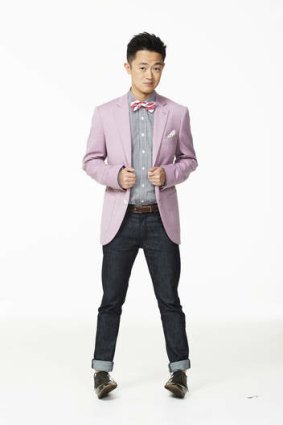 Benjamin Law wears Brent Wilson shirt and Blazer, Zara Now Tie, MJ Bale pocket square, his own jeans and shoes. Styling by Amanda Moore. Grooming by Wayne Chick.
