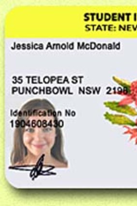 An example of a NSW fake ID from fakies.com.au.