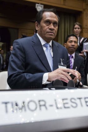 Foreign Affairs Minister Jose Luis Gutteres of East Timor at the trial.