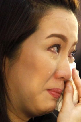 Sad day ... Kris Aquino at her mother’s funeral.