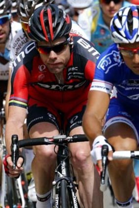 Cadel Evans (left) and the peloton face a punishing menu of five mountains in Sunday's 168.5-kilometre ninth stage from Saint Girons to Bagneres de Bigorre.