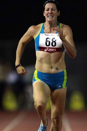 Return ... Jana Pittman runs the 300m in January.