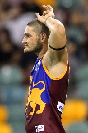Colourful: AFL trouble magnet Brendan Fevola in the twilight of his career at the Brisbane Lions.
