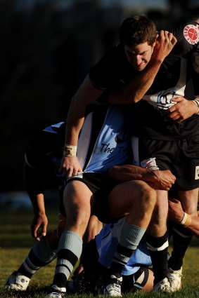 Nathan Merritt in action for Yass during the 2012 Canberra Raiders Cup season.