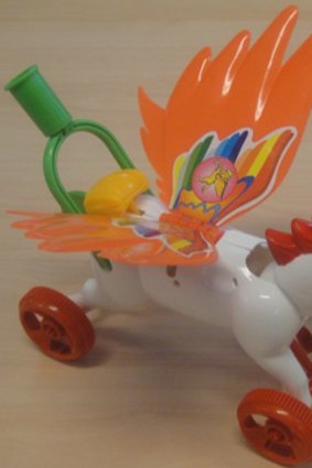 The Funny Toys Push Pull Flying Horse with Bells.