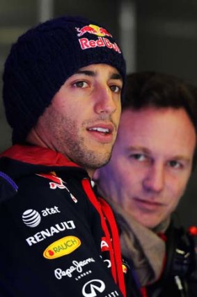 Daniel Ricciardo (left) with Christian Horner.