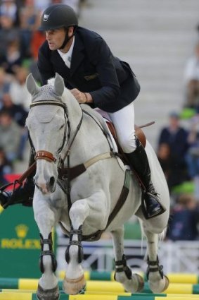 Stuart Tinney in action during the showjumping leg.