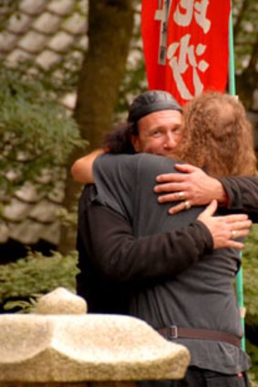 Brothers in music ... Anvil stalwarts Robb Reiner and Steve "Lips" Kudlow hug it out.