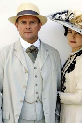 Hugh Bonneville and Elizabeth McGovern in <em>Downton Abbey</em>.