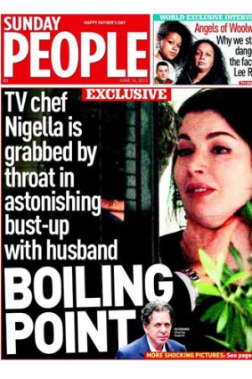 How Sunday People reported the story of Charles Saatchi choking Nigella Lawson