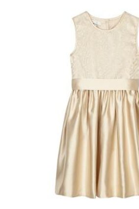 Having a ball: Debenhams Designer girls' light gold sequin bodice dress.