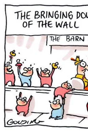 golding cartoon: "The bringing down of the wall"