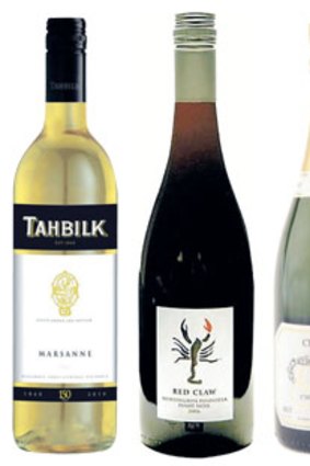 (From left) Tahbilk Marsanne 2011; Yabby Lake Red Claw Pinot Noir 2010; Cattier Brut Premier Cru; Dal Zotto Pucino Prosecco.