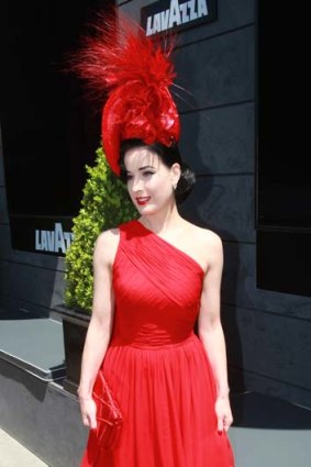 Lady in red ... Dita Von Teese.