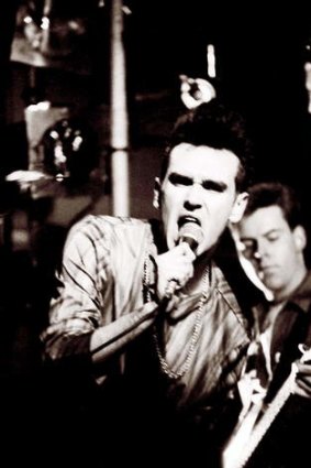 The Smiths performing in Manchester in 1984.