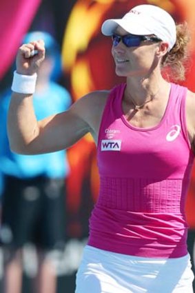 Back in town: Sam Stosur won on Wednesday.