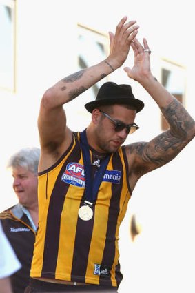 Keeping his cards close to his chest: Lance Franklin.