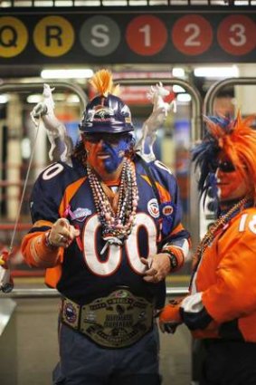 True colours: Denver Broncos fans catch the eye.